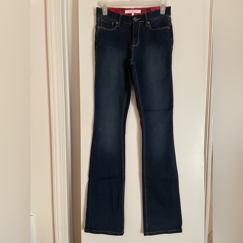 26” Isaac Mizrahi Cotton Mid Rise Bootcut Stretch Denim Jeans NWOT